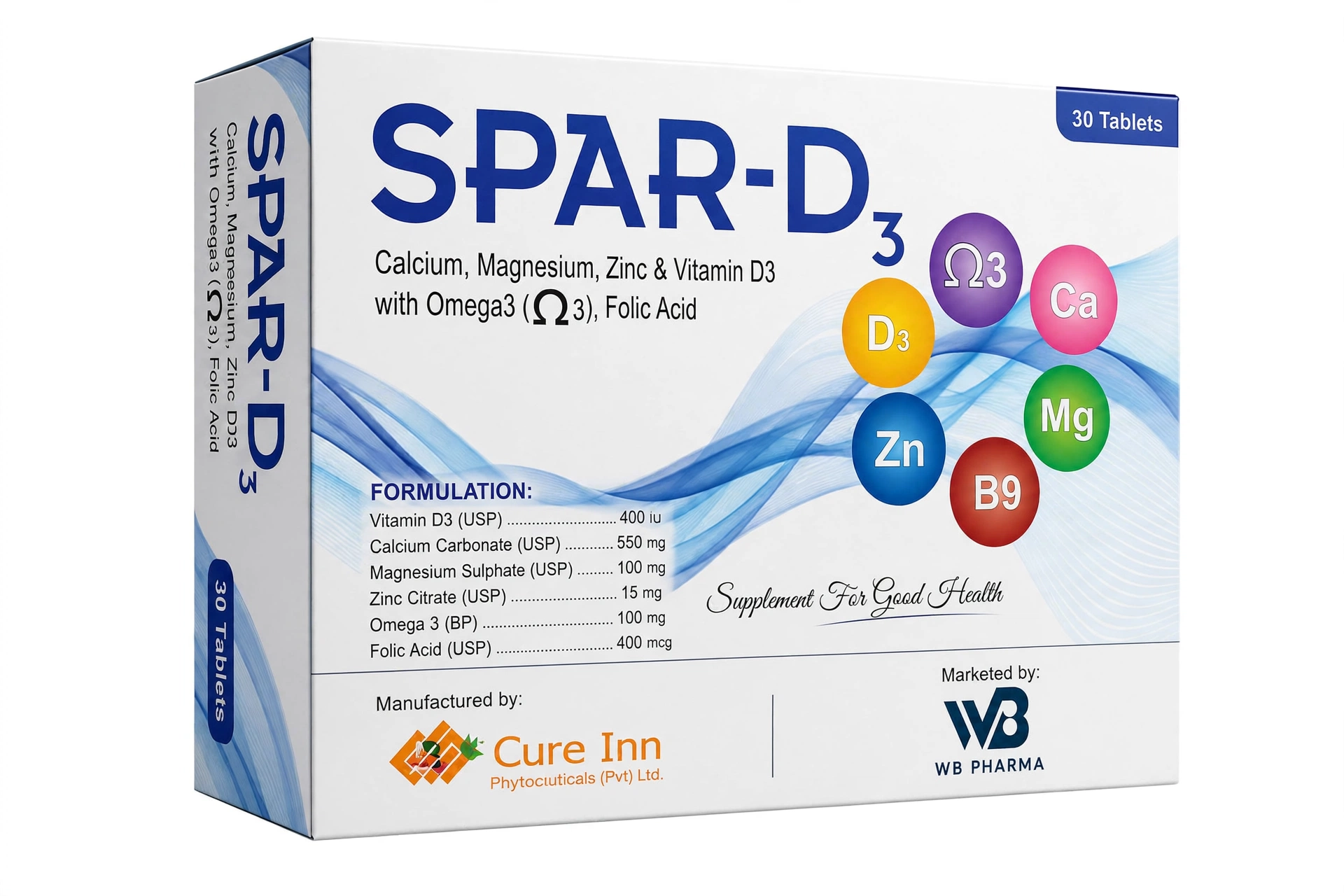Spar D3 Tablets 30 Tablets Tablet by WB Pharma